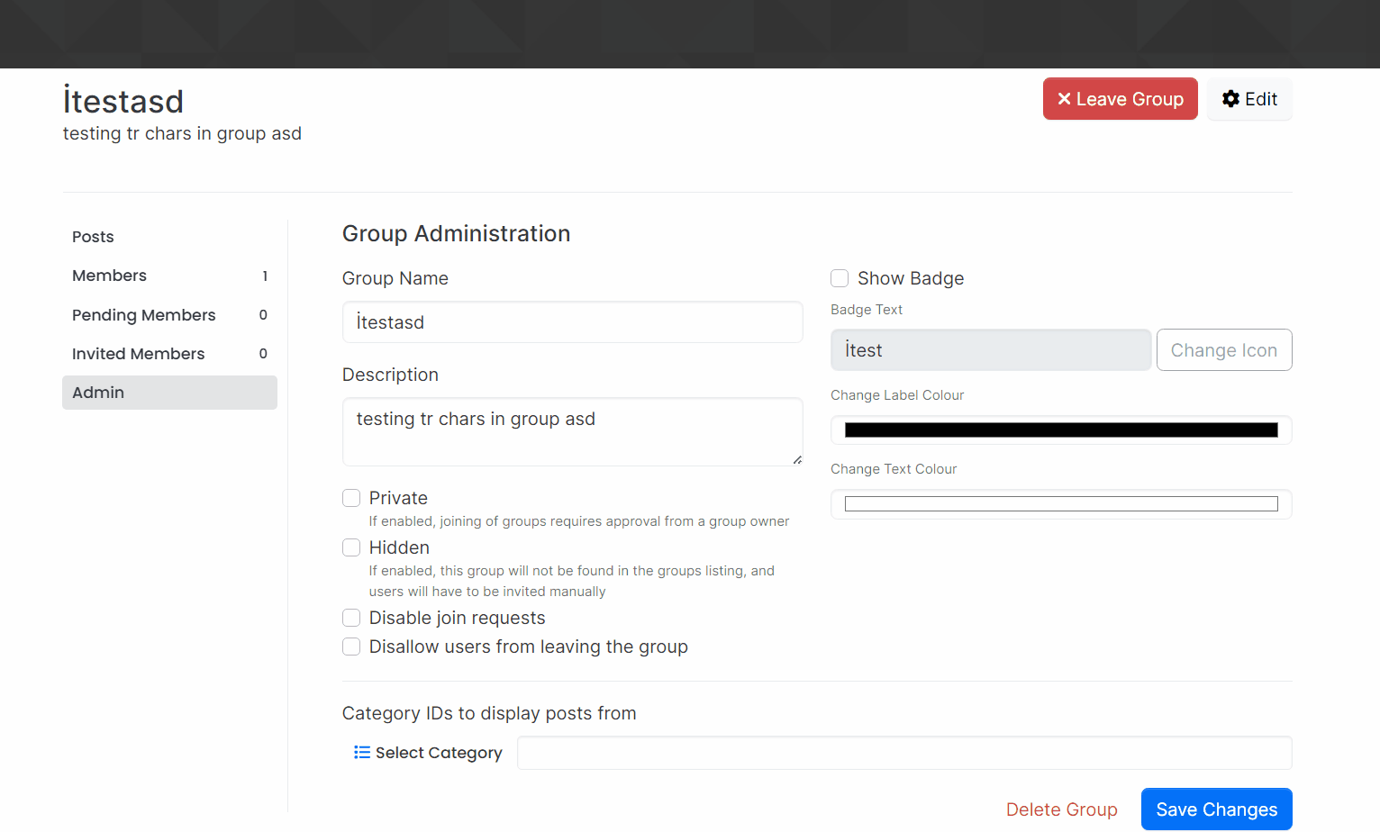 Group Creating Bug | NodeBB Community